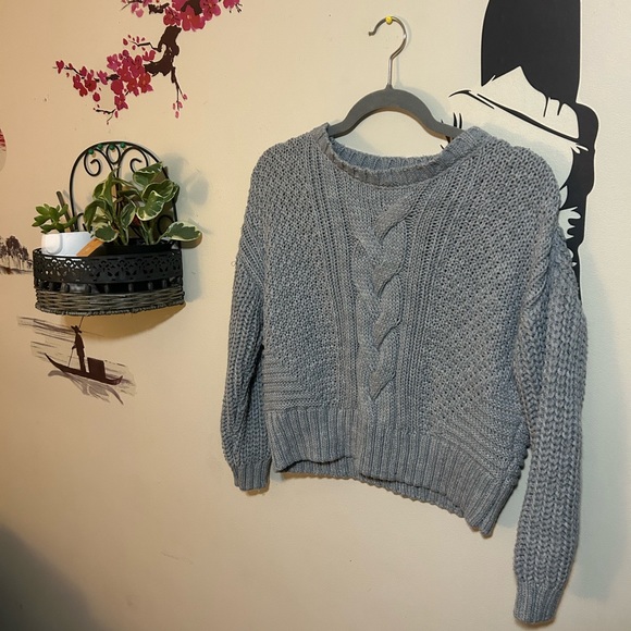 Grey Garage Cropped Sweater - Picture 6 of 7